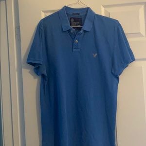 Athletic fit blue polo